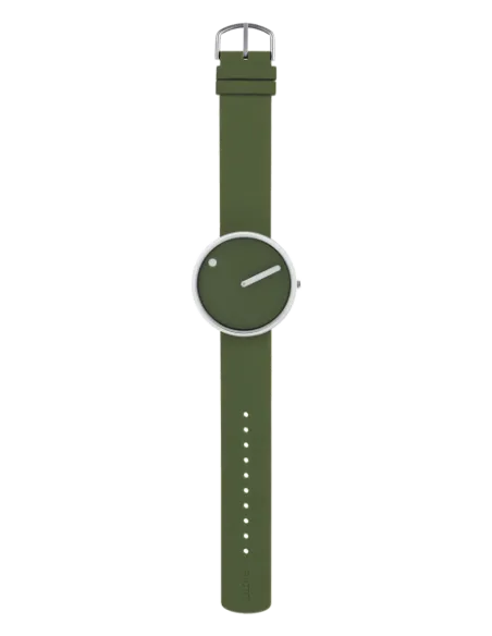PICTO| 40 mm / frisk olivenfarvet urskive / frisk olivenfarvet silikonebånd
