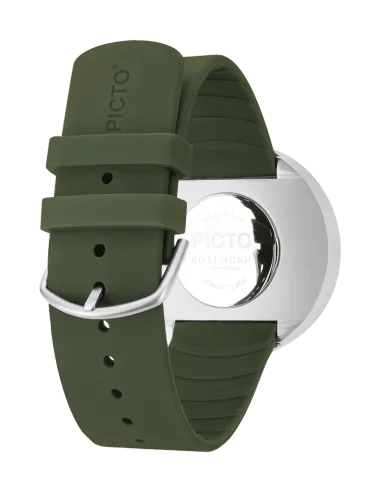 PICTO| 40 mm / frisk olivenfarvet urskive / frisk olivenfarvet silikonebånd