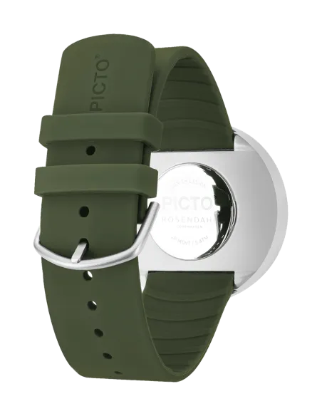 PICTO| 40 mm / frisk olivenfarvet urskive / frisk olivenfarvet silikonebånd