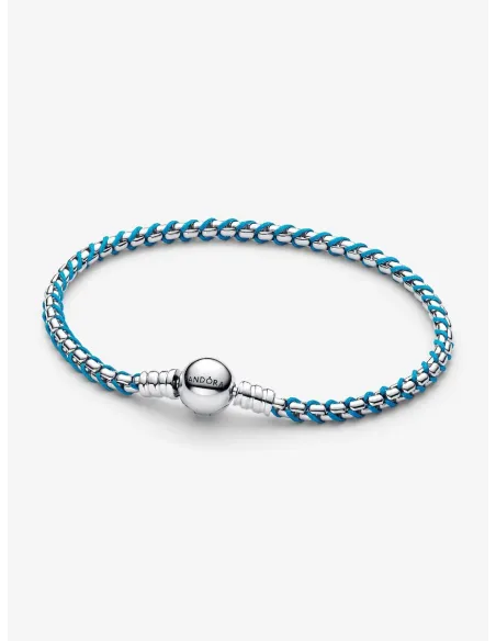 PANDORA | Slangekædearmbånd med Blåt Flet Sterlingsølv PANDORA | Slangekædearmbånd med Blåt Flet Sterlingsølv
