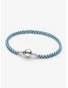PANDORA | Slangekædearmbånd med Blåt Flet Sterlingsølv