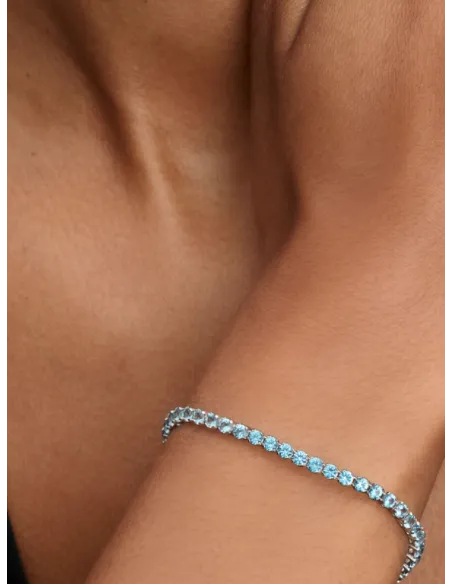 Pandora | Funklende Lyseblåt Tennisarmbånd Sterlingsølv Pandora | Funklende Lyseblåt Tennisarmbånd Sterlingsølv