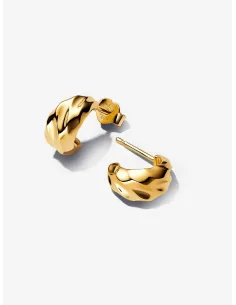 Pandora | Riflede Åbne Creoler 14 kt. guldbelægning