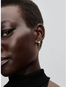 Pandora | Riflede Åbne Creoler 14 kt. guldbelægning 2