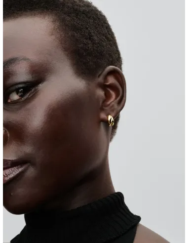 Pandora | Riflede Åbne Creoler 14 kt. guldbelægning