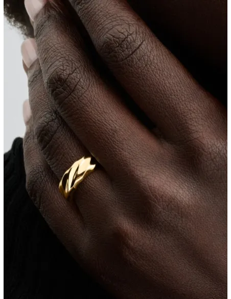 Pandora | Riflet Bred Båndring 14 kt. guldbelægning Pandora | Riflet Bred Båndring 14 kt. guldbelægning