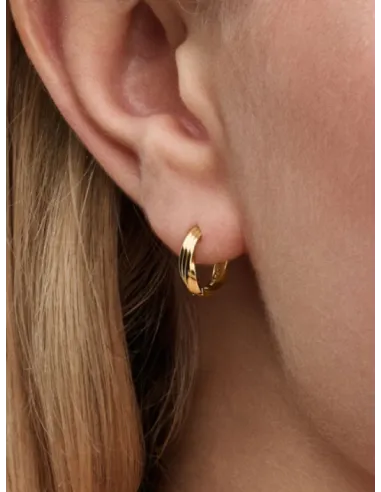 Pandora | Snoede Krammeøreringe 14 kt. guldbelægning