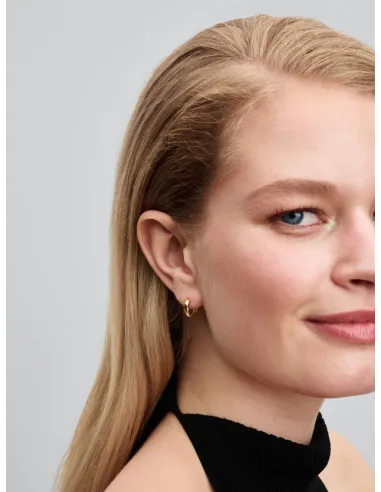 Pandora | Snoede Krammeøreringe 14 kt. guldbelægning