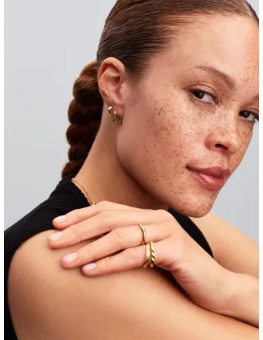 Pandora | Snoede Krammeøreringe 14 kt. guldbelægning