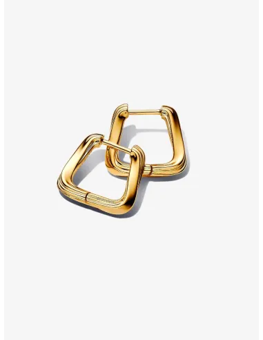 Pandora | Snoede Trekantede Små Creoler 14 kt. guldbelægning