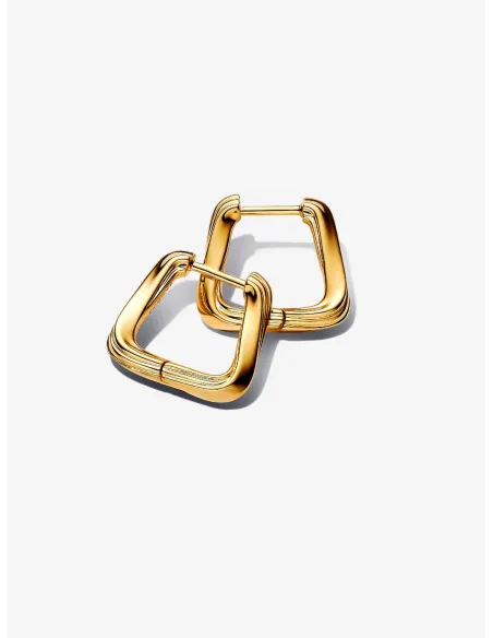 Pandora | Snoede Trekantede Små Creoler 14 kt. guldbelægning Pandora | Snoede Trekantede Små Creoler 14 kt. guldbelægning