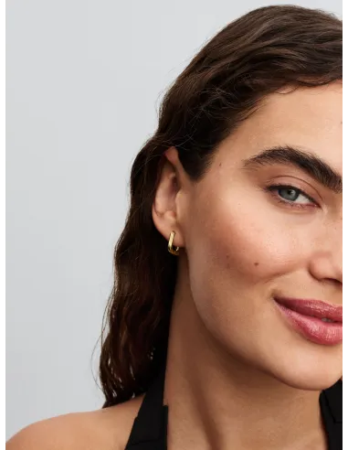 Pandora | Snoede Trekantede Små Creoler 14 kt. guldbelægning