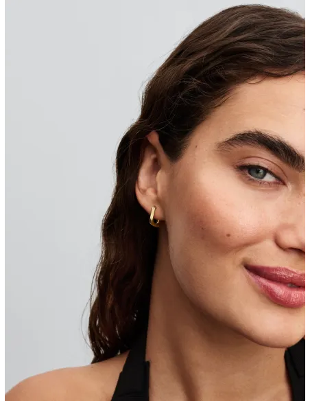 Pandora | Snoede Trekantede Små Creoler 14 kt. guldbelægning Pandora | Snoede Trekantede Små Creoler 14 kt. guldbelægning