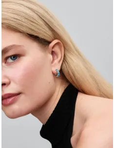 Pandora | Lyseblå Creoler Sterlingsølv 2