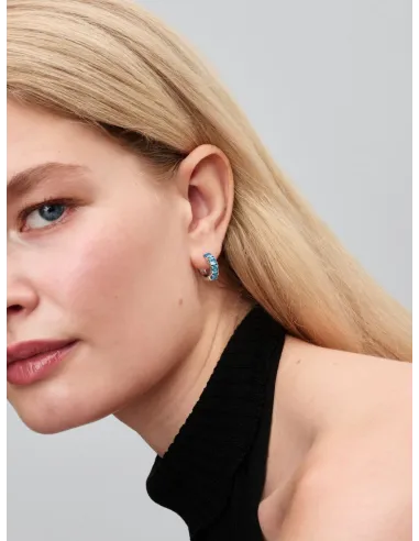 Pandora | Lyseblå Creoler Sterlingsølv