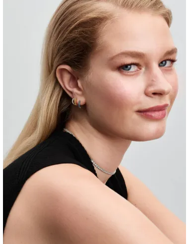 Pandora | Lyseblå Creoler Sterlingsølv