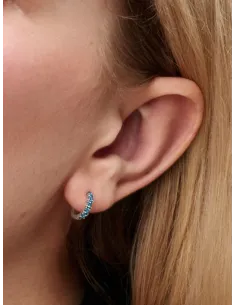 Pandora | Lyseblå Krammeøreringe Sterlingsølv 2