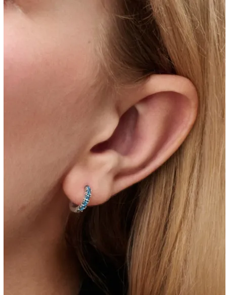 Pandora | Lyseblå Krammeøreringe Sterlingsølv Pandora | Lyseblå Krammeøreringe Sterlingsølv