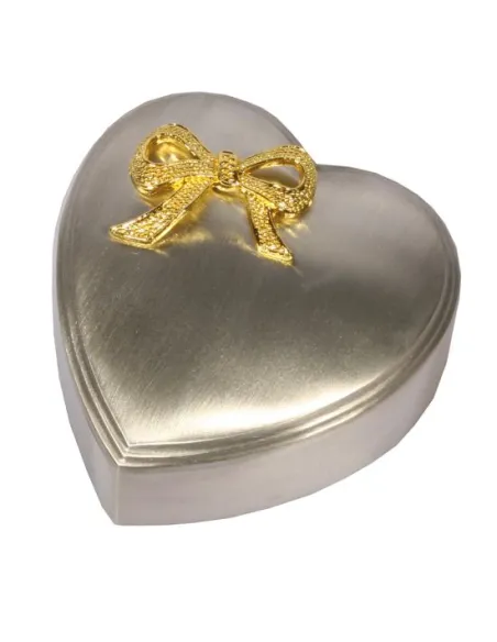 NOA KIDS | Fortinnet smykkeskrin m. forgyldt sløjfe 10x10cm