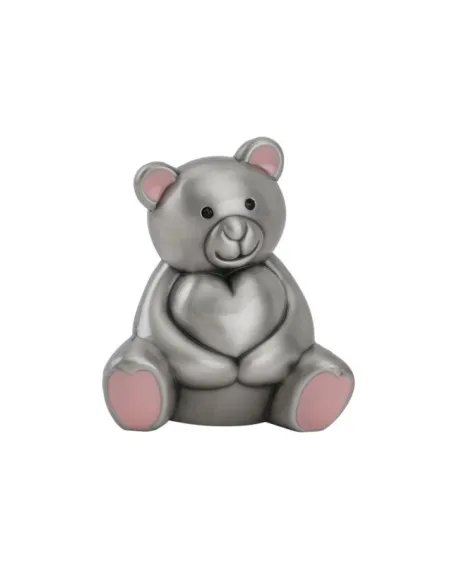 NOA KIDS | Fortinnet sparebøsse bamse m. lyserøde ører