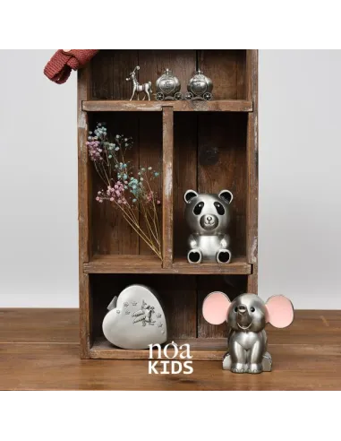 NOA KIDS | Fortinnet sparebøsse elefant m. lyserøde ører