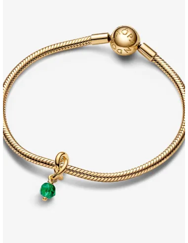 PANDORA | Maj Facetteret Grøn Evighedscirkel Charm med vedhæng