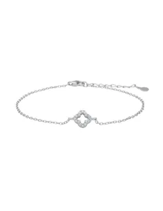 JOANLINOR | Rhd. sølv armbånd firekløver PAMELANOR