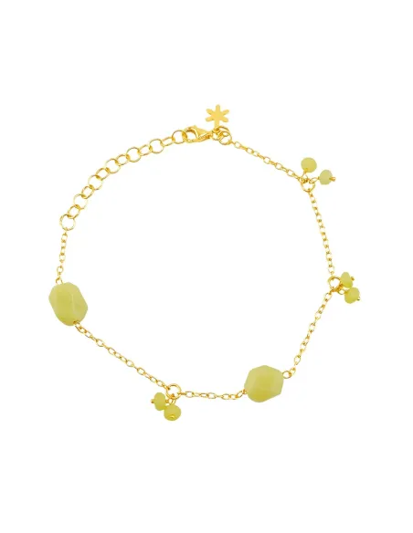 SUSANNE FRIIS BJØRNER | Armbånd anker 16-20 cm, forgyldt sølv, limegrøn serpentin og små led