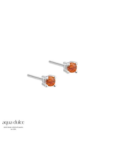 AQUA DULCE | MINI KAYA ORANGE EARSTUD | SILVER