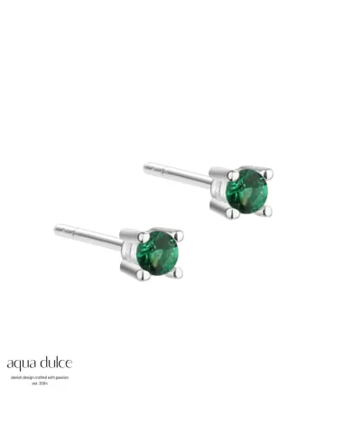 AQUA DULCE | MINI KAYA GREEN EARSTUD | SILVER