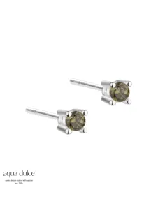 AQUA DULCE | MINI KAYA OLIVE EARSTUD | SILVER