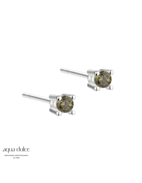 AQUA DULCE | MINI KAYA OLIVE EARSTUD | SILVER