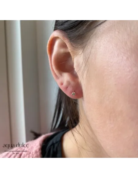 AQUA DULCE | MINI KAYA OLIVE EARSTUD | SILVER