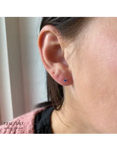 AQUA DULCE | MINI KAYA BLUE EARSTUD | SILVER