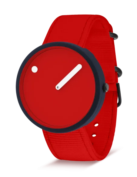 PICTO | Portside rød urskive / Portside rød genbrugsplast rem