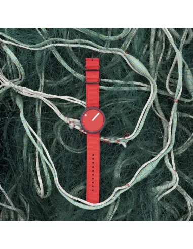 PICTO | Portside rød urskive / Portside rød genbrugsplast rem