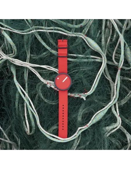 PICTO | Portside rød urskive / Portside rød genbrugsplast rem