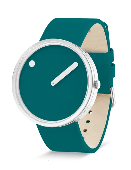 PICTO | 40 mm / Deep Teal urskive / Deep Teal læderrem