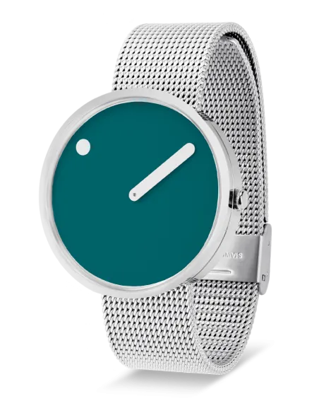 PICTO | 40 mm / Deep Teal urskive / Mat stålmeshrem