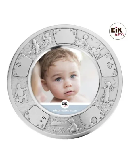 NOA KIDS | Tin fotoramme (rund) dreng Ø18cm