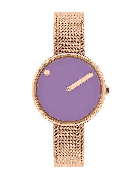 PICTO | 30 mm / Violet Glow urskive / Mat rosaguld netrem