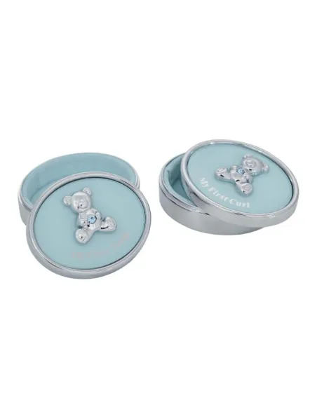 NOA KIDS | Forkromet æske lyseblå min første tand/hår bamser