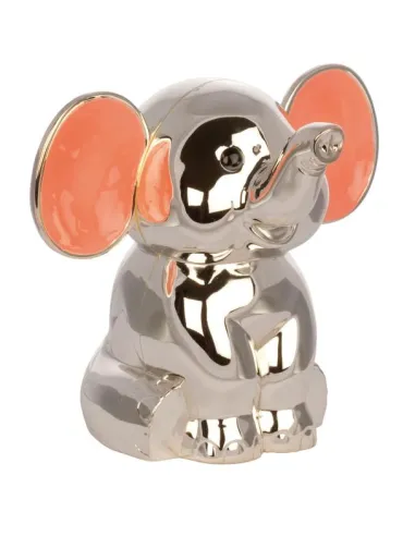NOA KIDS | Forkromet sparebøsse elefant m. pink ører