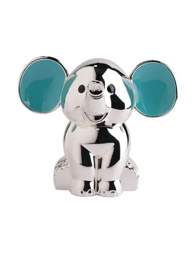 NOA KIDS | Forkromet sparebøsse elefant m. blå ører