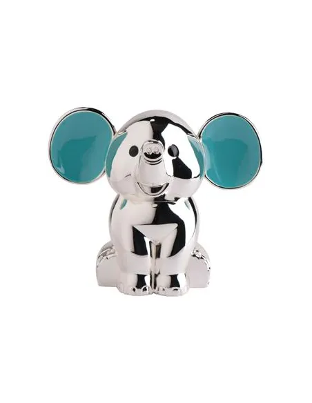 NOA KIDS | Forkromet sparebøsse elefant m. blå ører NOA KIDS | Forkromet sparebøsse elefant m. blå ører