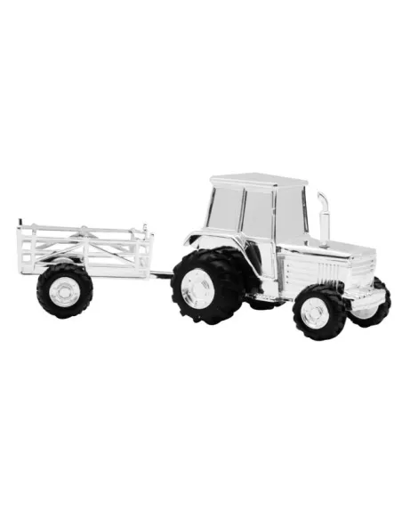 NOA KIDS | Forkromet sparebøsse traktor m. vogn