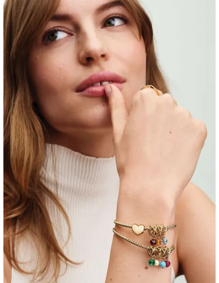 PANDORA | Marts Facetteret Havblå Evighedscirkel Charm med vedhæng 14 kt. guldbelægning