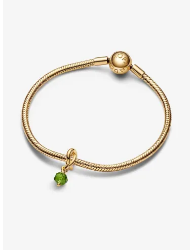 PANDORA | August Facetteret Forårsgrøn Evighedscirkel Charm med vedhæng 14 kt. guldbelægning