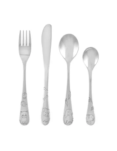 NOA KIDS | Rustfrit stål bestik m. kæledyr