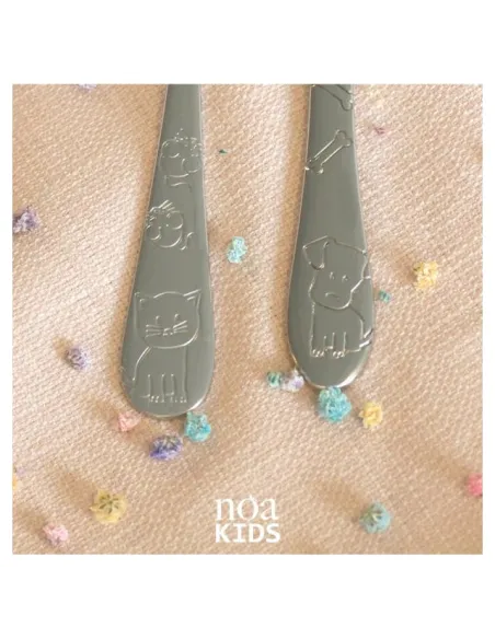 NOA KIDS | Rustfrit stål bestik m. kæledyr NOA KIDS | Rustfrit stål bestik m. kæledyr